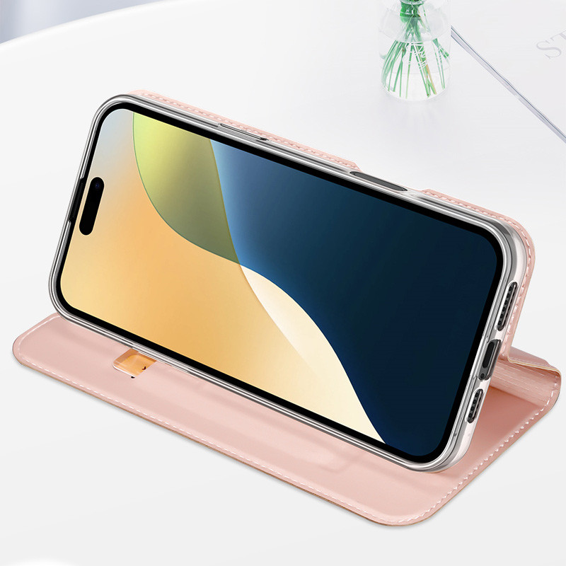 Чохол-книжка Dux Ducis з кишенею для візиток на Apple iPhone 16 Pro Max (6.9") (Rose Gold) в магазині vchehle.ua