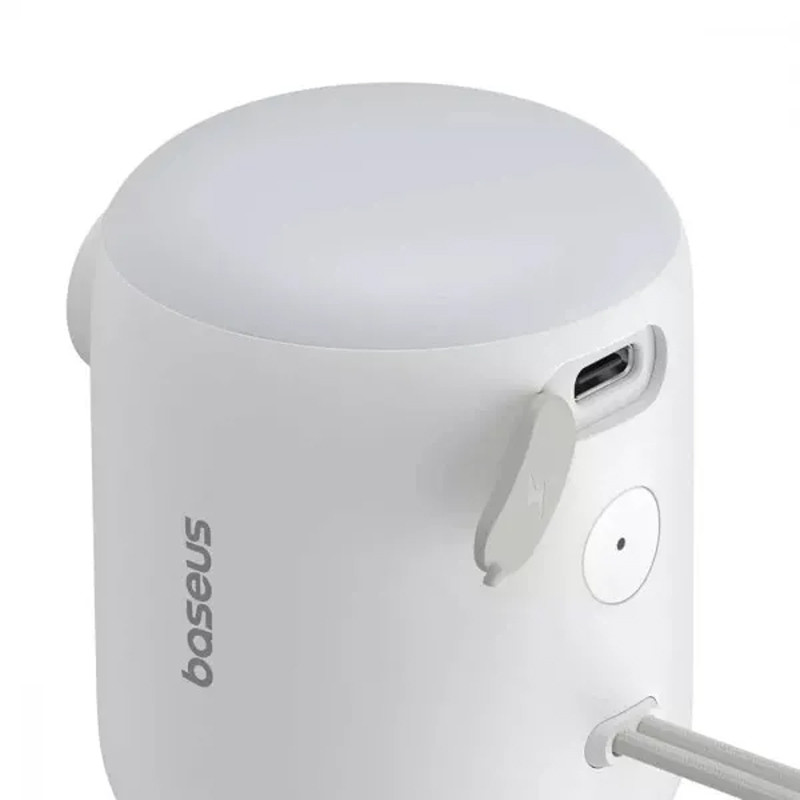 Портативний насос Baseus PocketGo Portable Air Pump 1600 mAh with LED lamp (C11157700221-00) (Stellar White) в магазині vchehle.ua