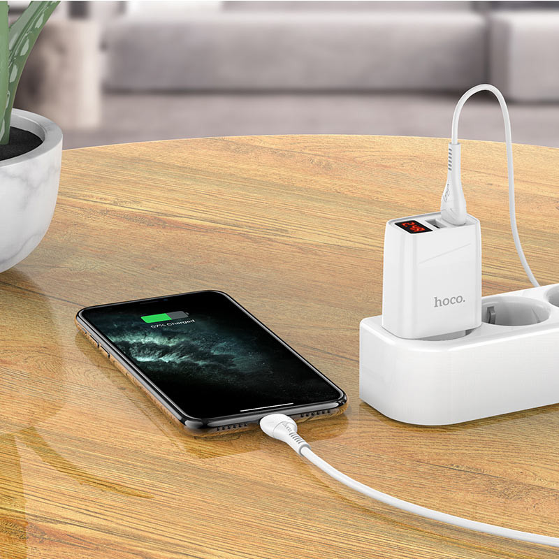 

СЗУ HOCO C86A (2USB/2.4A) + Lightning (Белый) 1242075