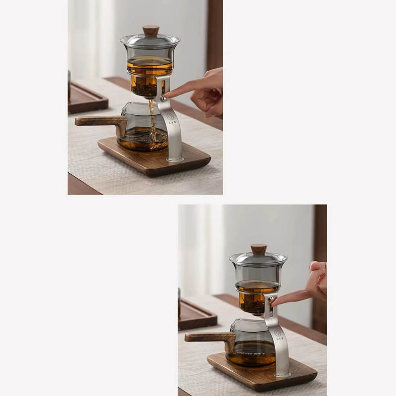 Купити Чайник для заварювання TeaPot D-41 Automatic tea maker 300/400ml (Transparent gray) на vchehle.ua