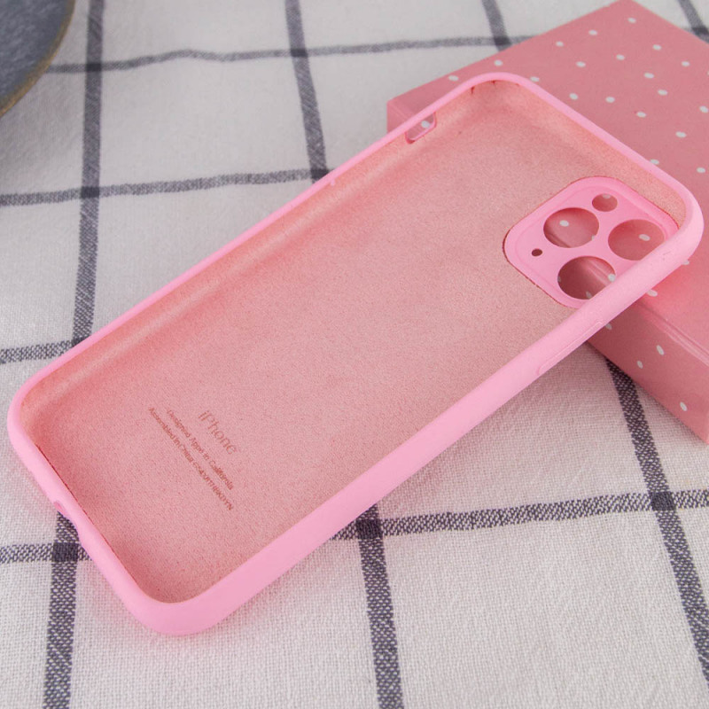 Фото Чехол Silicone Case Full Camera Protective (AA) для Apple iPhone 12 Pro (6.1") (Розовый / Light pink) на vchehle.ua