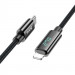 Фото Дата кабель Hoco U125 Benefit 27W Type-C to Lightning with display (1.2m) (Black) на vchehle.ua