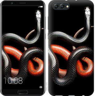 

Чехол Красно-черная змея на черном фоне для Huawei Honor V10 / View 10 677503