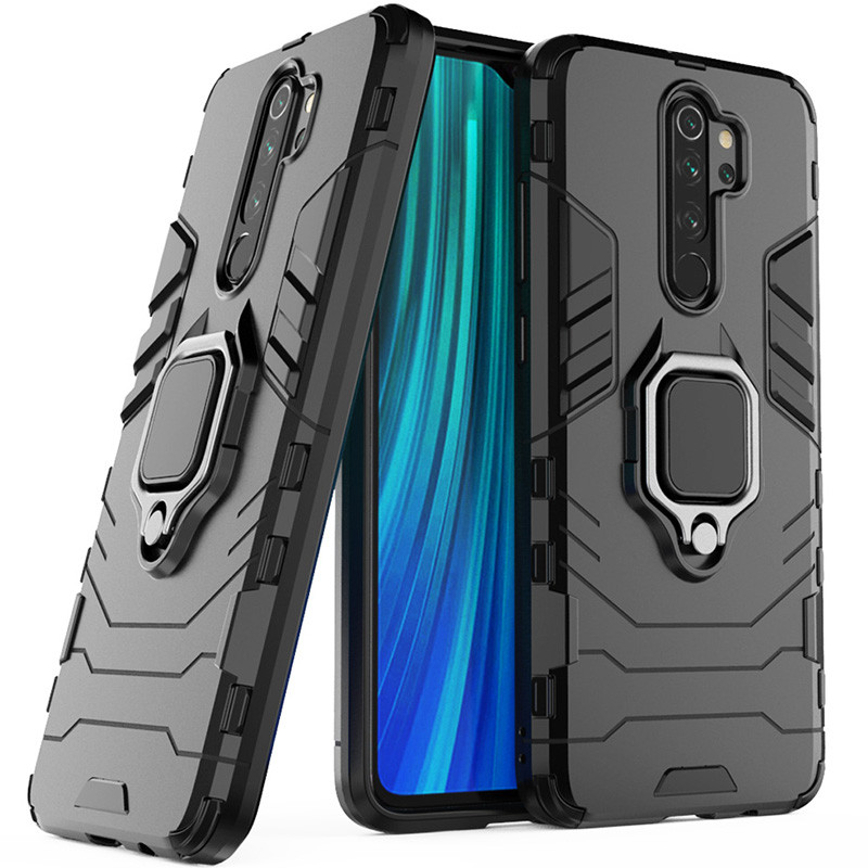 Фото Ударопрочный чехол Transformer Ring for Magnet для Xiaomi Redmi Note 8 Pro (Черный / Soul Black) на vchehle.ua
