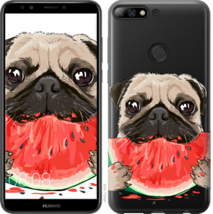 

Чехол Мопс и арбуз для Huawei Y7 Prime (2018) 843882