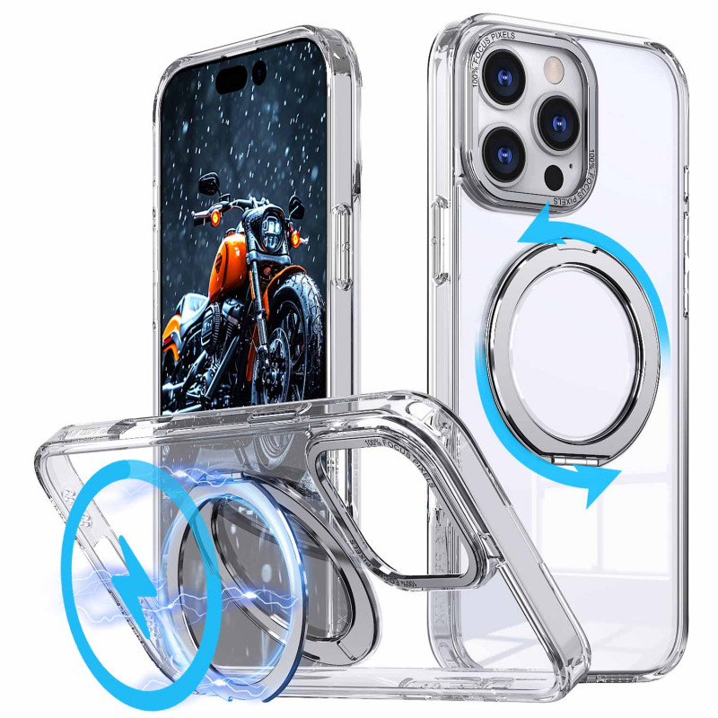 Фото Чехол TPU+PC Empire with Magnetic Safe and Ring для Apple iPhone 16 Pro (6.3") (Clear) на vchehle.ua