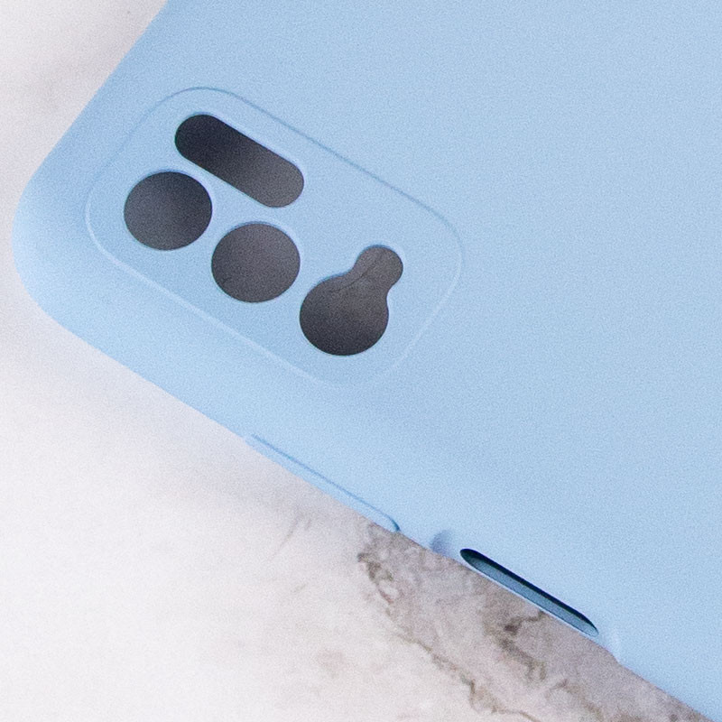 Купить Чехол Silicone Cover Full Camera (AA) для Xiaomi Redmi Note 10 5G / Poco M3 Pro (Голубой / Lilac Blue) на vchehle.ua