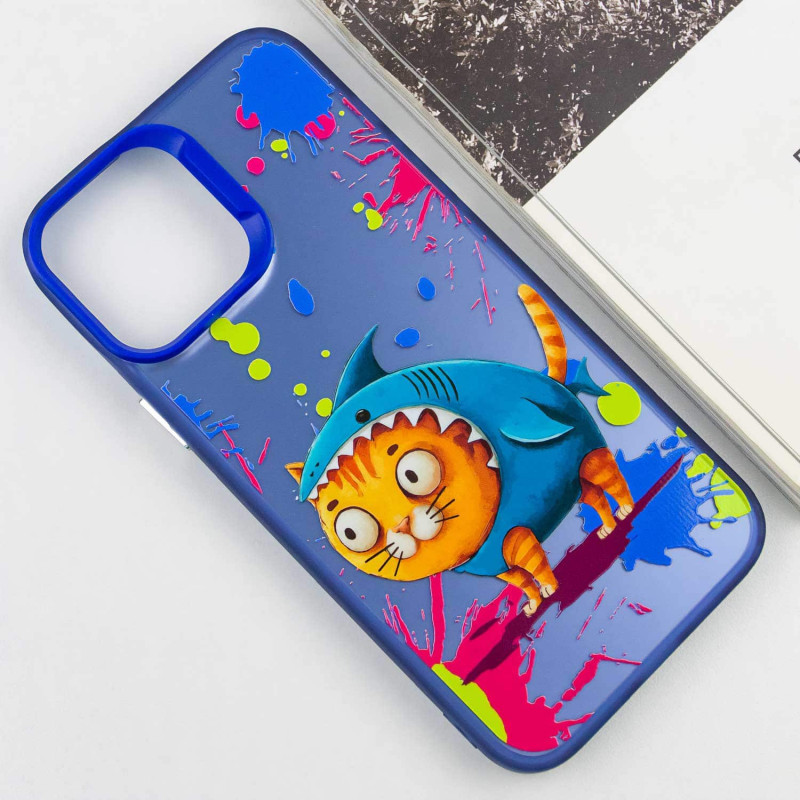 Фото TPU+PC чехол TakiTaki Graffiti magic glow для Apple iPhone 14 Pro Max (6.7") (Fishcat / Blue) на vchehle.ua