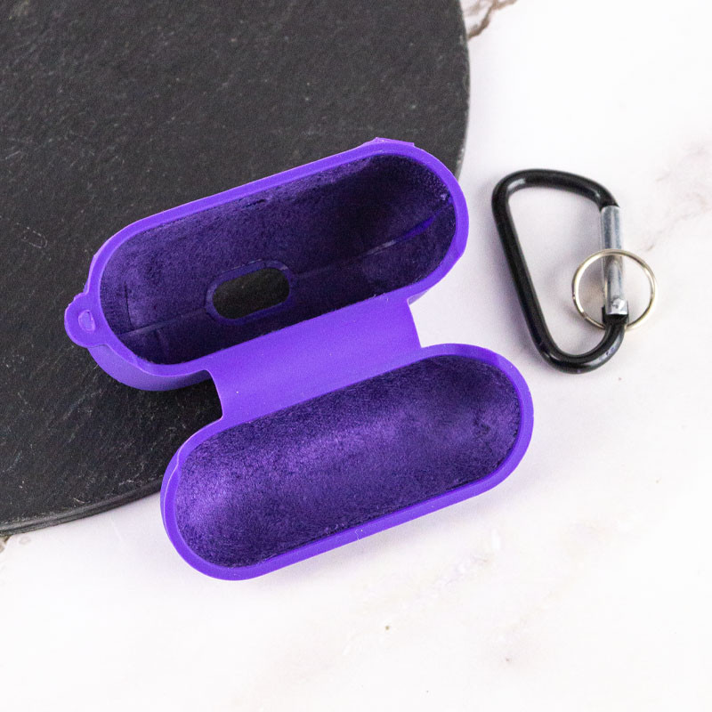 Силиконовый футляр с микрофиброй для наушников Airpods Pro (Фиолетовый / Ultra Violet) в магазине vchehle.ua