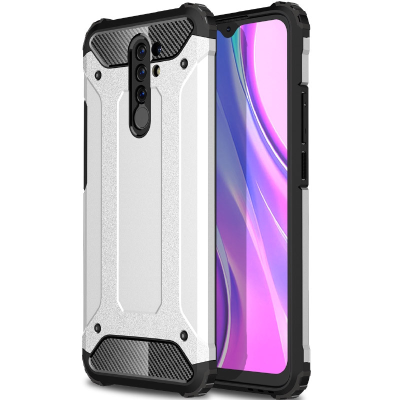 

Броньований протиударний TPU+PC чохол Immortal на Xiaomi Redmi 9 (Срібний) 927975