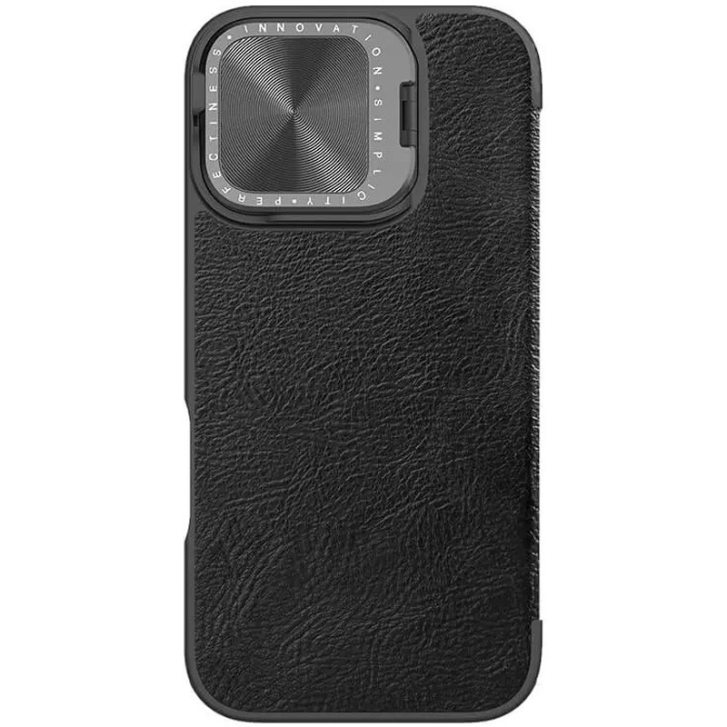 Фото Кожаный чехол (книжка) Nillkin Qin Prop для Apple iPhone 16 (6.1") (Black) на vchehle.ua