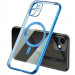 TPU чехол Glossy Plating with Magnetic Safe для Apple iPhone 12 (6.1") (Голубой)