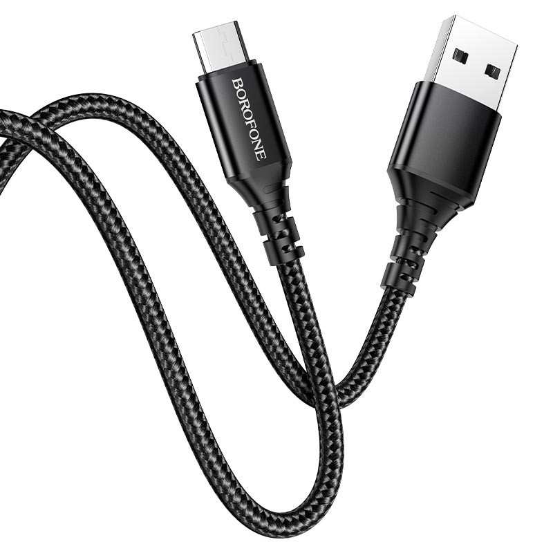 Фото Дата кабель Borofone BX54 Ultra bright USB to MicroUSB (1m) (Черный) на vchehle.ua