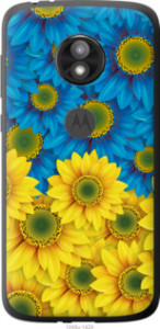 Чехол Жёлто-голубые цветы для Motorola Moto E5 Play