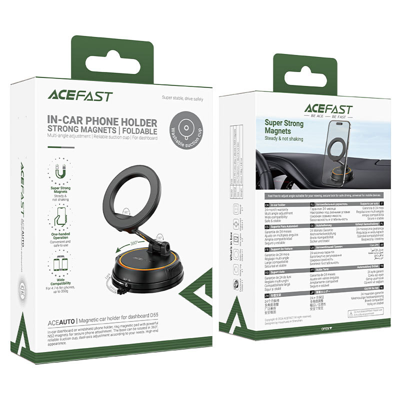 Заказать Автодержатель Acefast D55 Magnetic for Dashboard (Black) на vchehle.ua