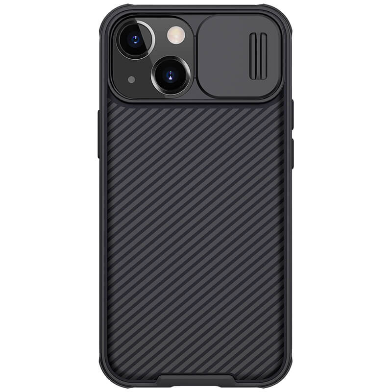 Карбоновая накладка Nillkin Camshield (шторка на камеру) для Apple iPhone 14/13 (6.1") (Черный / Black)