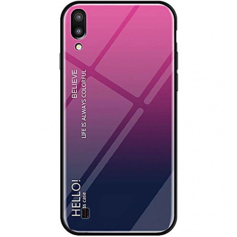 

TPU+Glass чохол Gradient HELLO на Samsung A105F Galaxy A10 (Малиновий) 707346