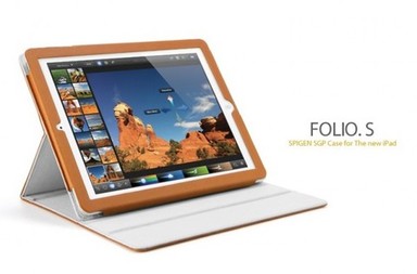 Кожаный чехол (2 цвета) SGP Folio.S Series для New iPad 3 / iPad 2