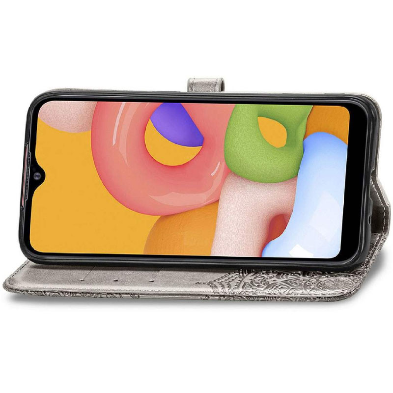 Шкіряний чохол-книжка Art Case з візитницею на Xiaomi Redmi 9A (Сірий) в магазині vchehle.ua
