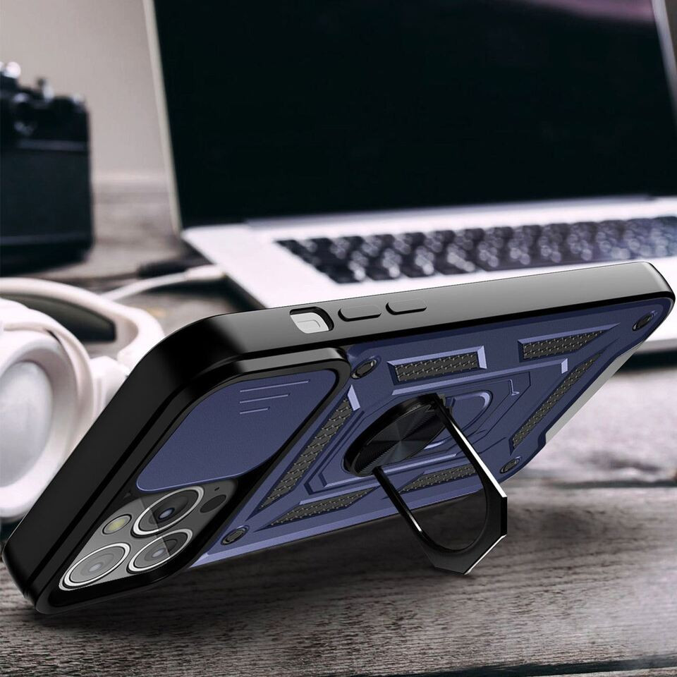 Ударостійкий чохол Camshield Serge Ring на Apple iPhone 11 Pro Max (6.5") (Синій) в магазині vchehle.ua