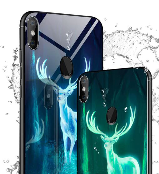 Фото TPU+Glass чехол светящийся в темноте для Xiaomi Redmi Note 5 Pro / Note 5 (AI Dual Camera) на vchehle.ua