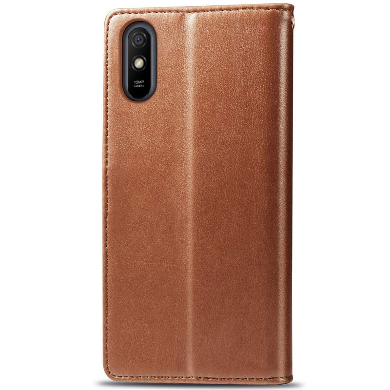 Заказать Кожаный чехол-книжка GETMAN Gallant (PU) для Xiaomi Redmi 9A (Коричневый) на vchehle.ua