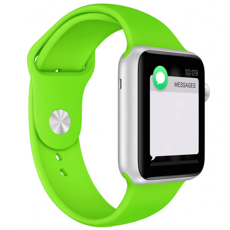Силіконовий ремінець на Apple watch 42mm/44mm/45mm/49mm (Зелений / Green)