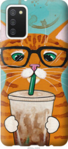 Чехол Зеленоглазый кот в очках для Samsung Galaxy A02s A025F