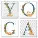 Набор для росписи по номерам. YOGA сканд. 18*18 см*4 шт. CH117 (Разноцветный)