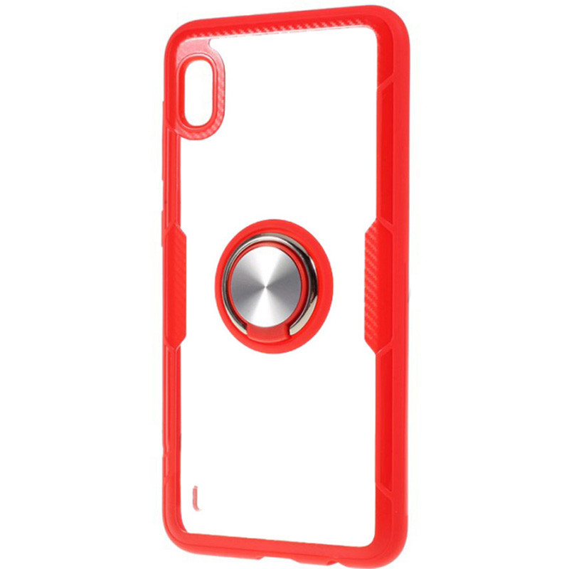 

TPU+PC чехол Deen CrystalRing под магнитный держатель для Samsung Galaxy A10 (A105F) (Бесцветный / Красный) 746663