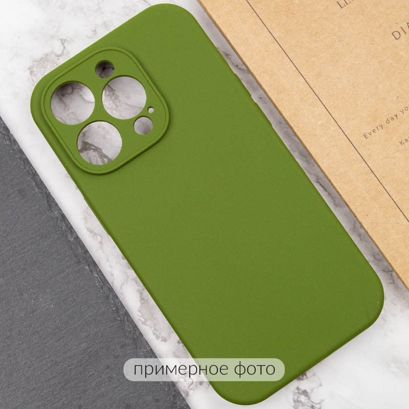 Фото Чехол Silicone Case Full Camera Protective (AA) NO LOGO для Apple iPhone 16 (6.1") (Зеленый / Dark Olive) в магазине vchehle.ua