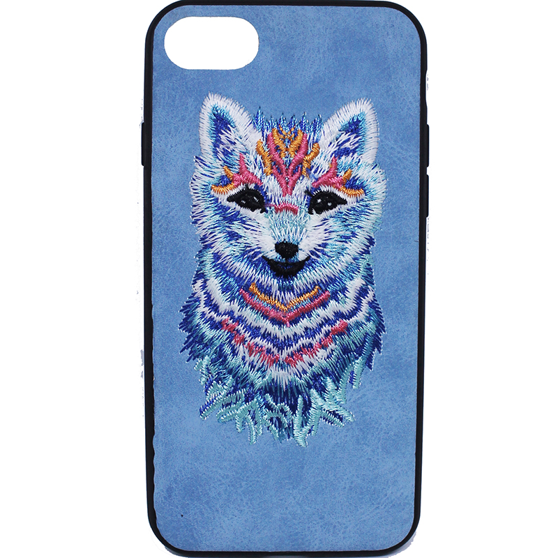 

TPU+PC чохол Embroider Animals Soft series для iPhone 7 (4.7'') (Вовк / Блакитний) 330700