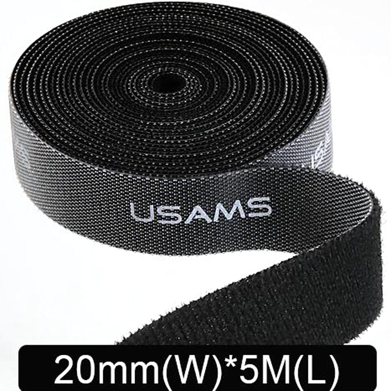 

Стяжка-липучка для кабелей Usams US-ZB060 20mm * 5m (Черный) 686514