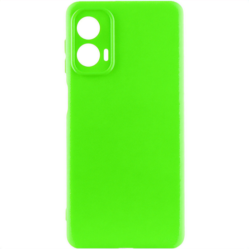 Чохол Silicone Cover Lakshmi Full Camera (AA) на Motorola Moto G24 (Салатовий / Neon Green)