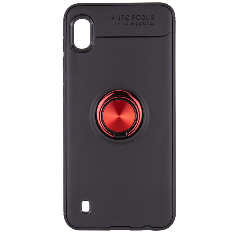 

TPU чехол Deen ColorRing под магнитный держатель для Samsung Galaxy A10 (A105F) (Черный / Красный) 700645