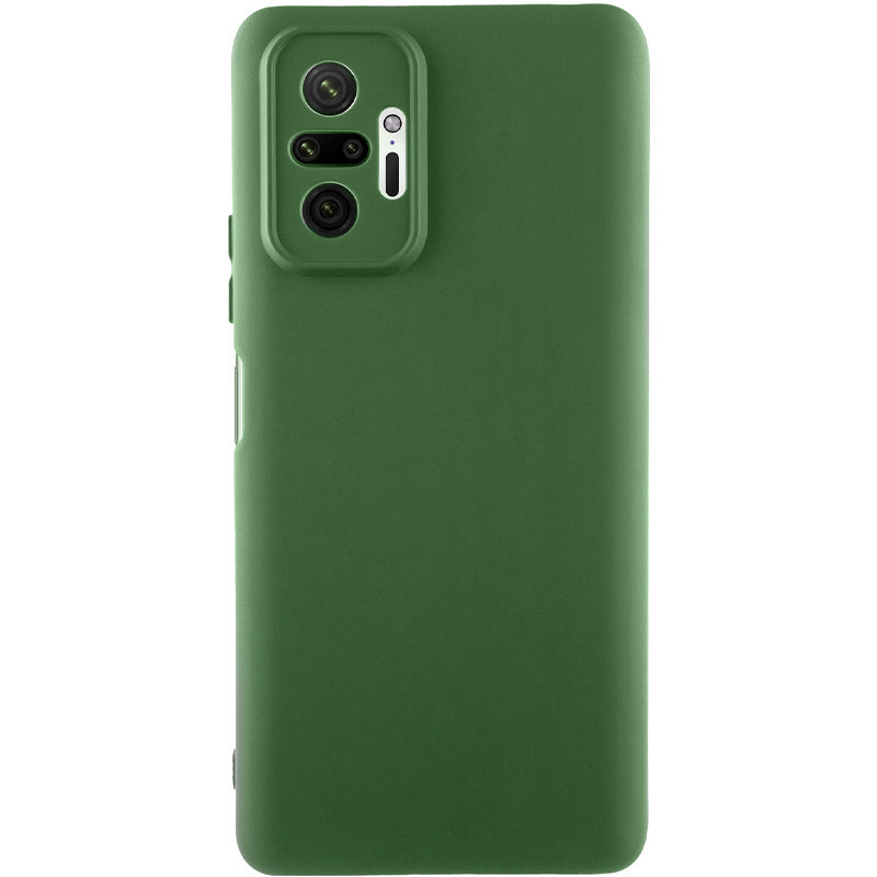 Чехол TPU GETMAN Liquid Silk Full Camera для Xiaomi Redmi Note 10 Pro / 10 Pro Max (Зеленый / Dark green)