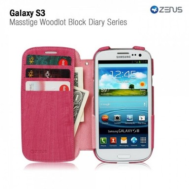 Купить Кожаный чехол Zenus Masstige Woodlot Block Diary Series для Samsung i9300 Galaxy S3 (Розовый) на vchehle.ua