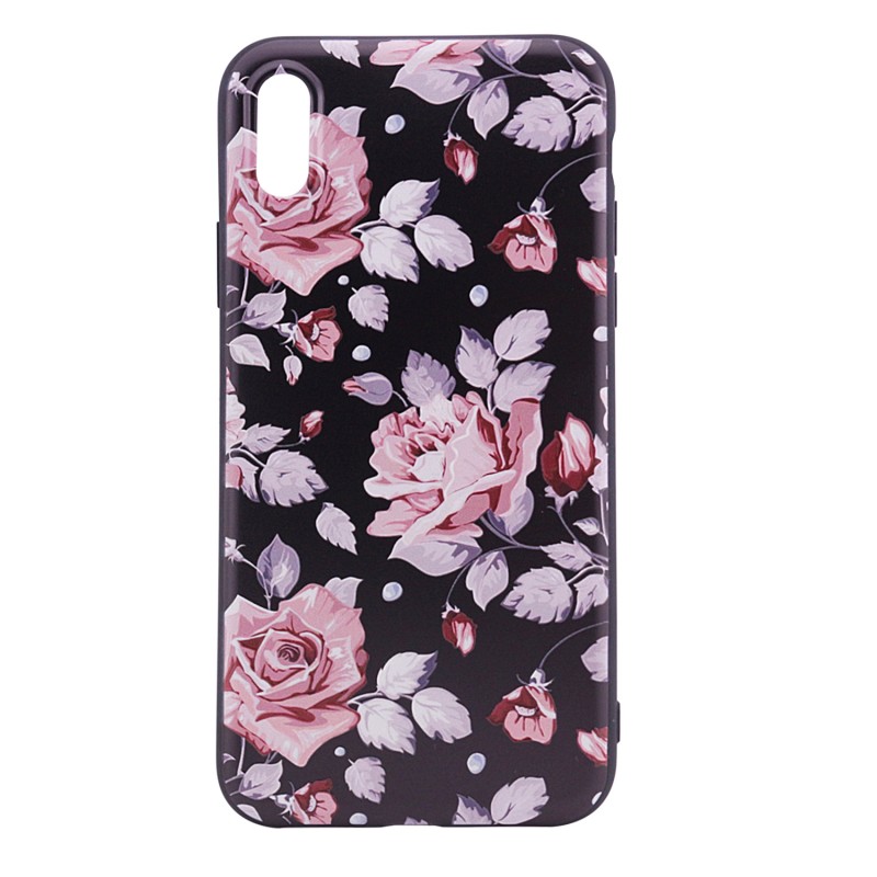 

TPU чехол OMEVE Pictures для iPhone X (5.8") (Розовые розы (черный фон)) 273856