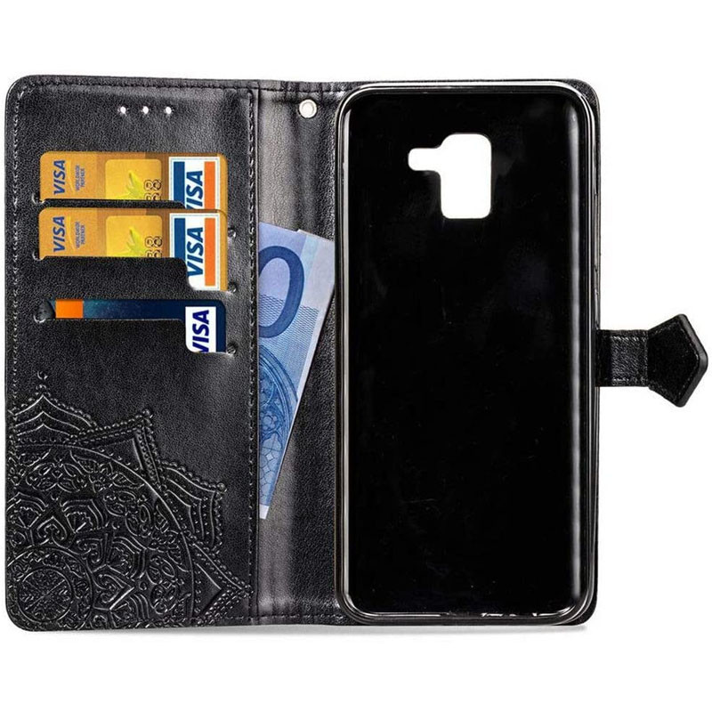 Шкіряний чохол-книжка Art Case з візитницею на Samsung J600F Galaxy J6 (2018) (Чорний) в магазині vchehle.ua