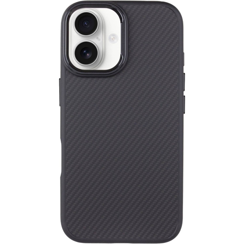 Чохол TPU+PC Carbon with Magnetic safe на Apple iPhone 16 (6.1") (Black)