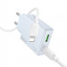 Фото СЗУ Hoco C142A Direct PD20W+QC3.0 (1USB-A/1C) + кабель Type-C to Lightning (Blue) на vchehle.ua