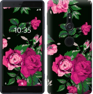 Чехол Розы на черном фоне для Sony Xperia XZ2 H8266