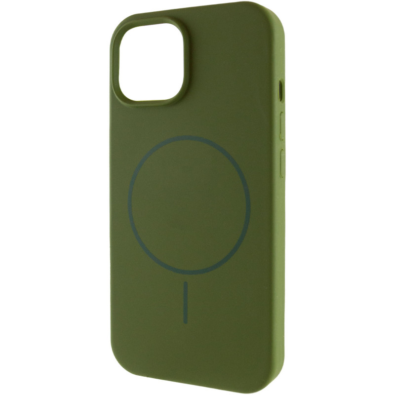 Чохол Silicone Case Full Protective (AA) NO LOGO with Magnetic Safe на Apple iPhone 12 Pro Max (6.7") (Зелений / Dark Olive)