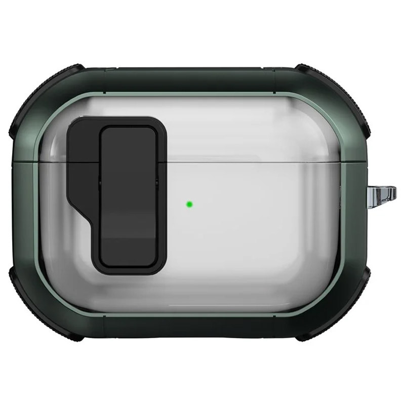 Футляр противоударный Locking Button для наушников Airpods Pro 2 / Pro (Apple Green)