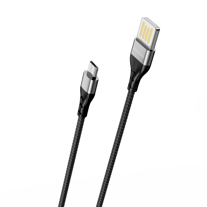 Дата кабель Borofone BU11 Tasteful USB to MicroUSB (1.2m) (Черный) в магазине vchehle.ua
