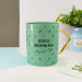 Чашка керамическая Green print with Gold Spoon (01)