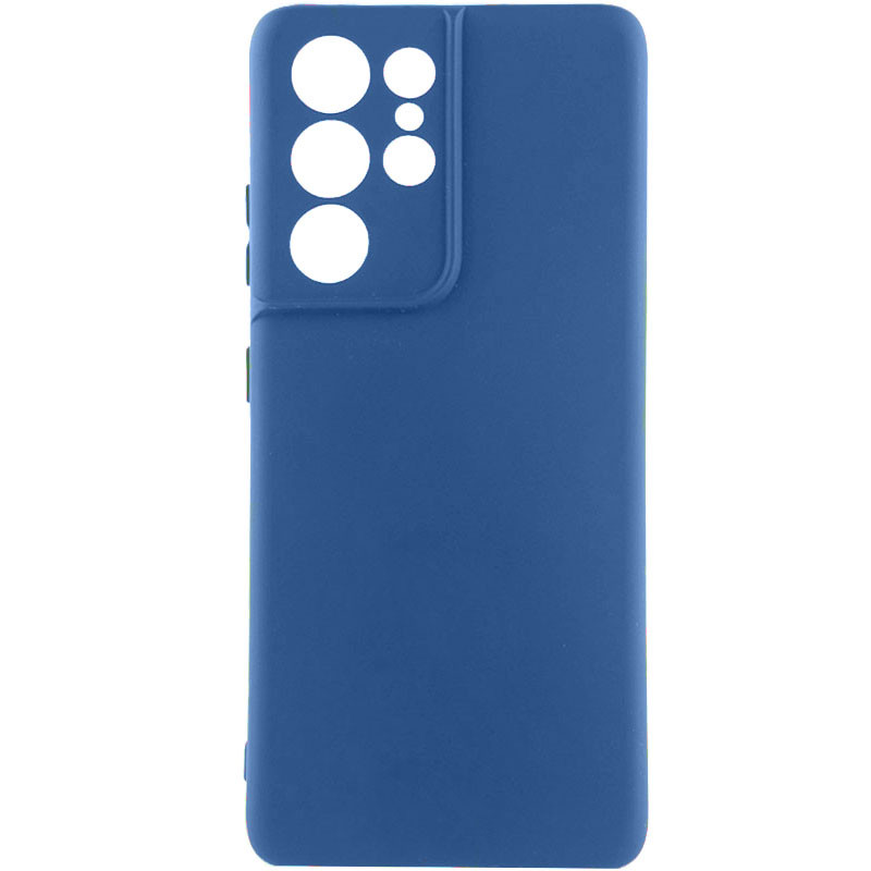 Чохол TPU GETMAN Liquid Silk Full Camera на Samsung Galaxy S22 Ultra (Синій / Navy Blue)
