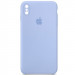 Чехол Silicone Case Square Full Camera Protective (AA) для Apple iPhone XS / X (5.8") (Голубой / Lilac Blue)