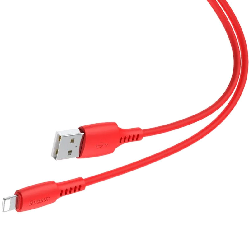 Фото Дата кабель Baseus Colorful USB to Lightning (2.4A) (1.2m) (CALDC) (Червоний) на vchehle.ua