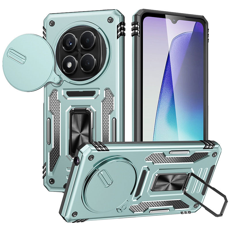 Ударопрочный чехол Camshield Army Ring для Xiaomi Redmi Note 14 Pro 4G (Зеленый / Light Green)
